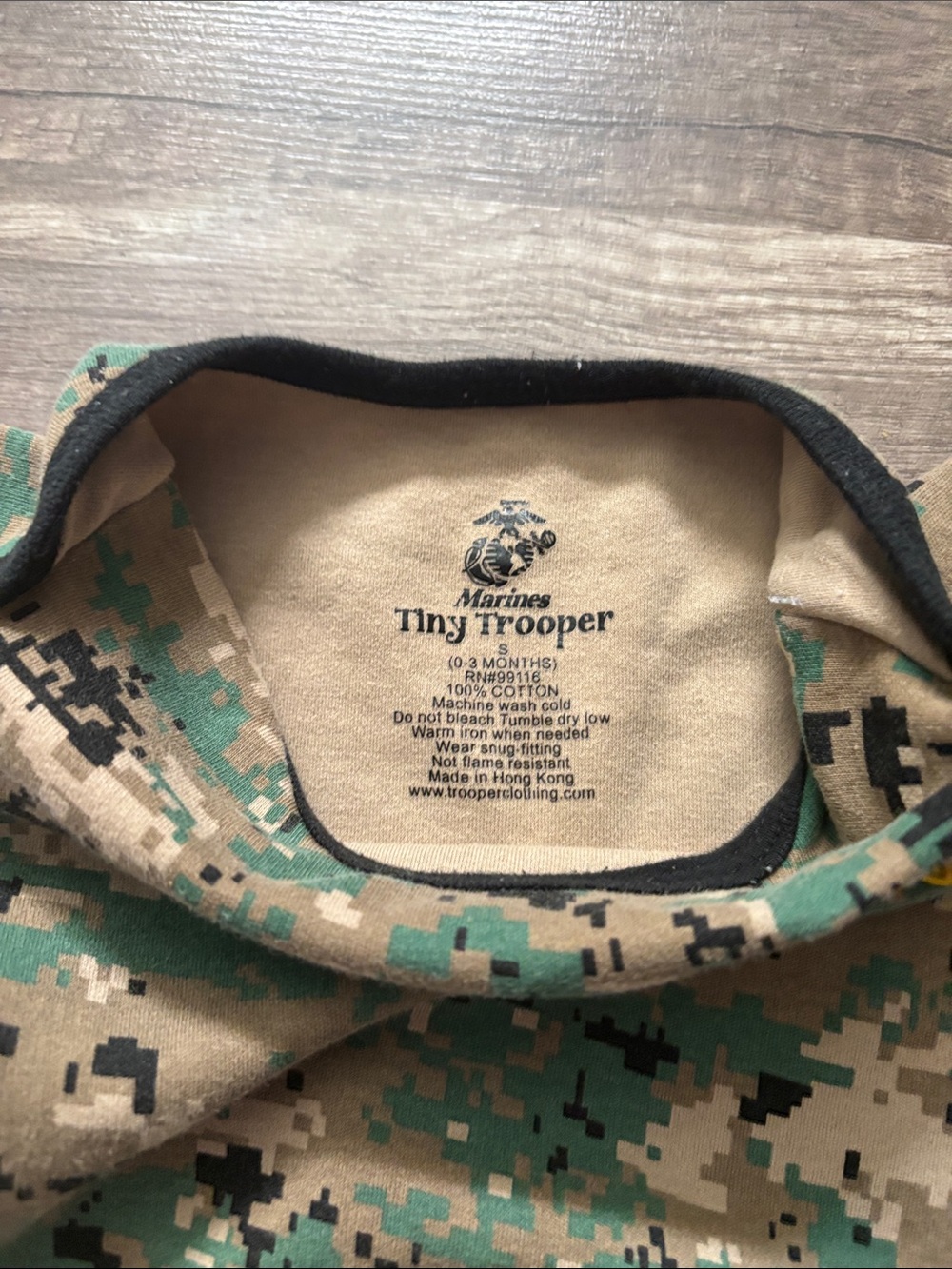 Digital Camo Short-Sleeve Baby Bodysuit in Green & Brown 210 - Picture 3 of 3